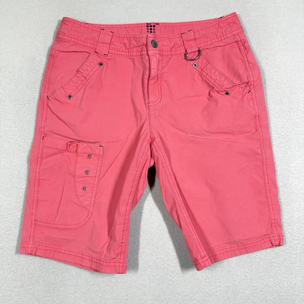 Title Nine Shorts Womens 6 Brash Ripstop Hiking Camp 10" Bermuda Coral Stretch